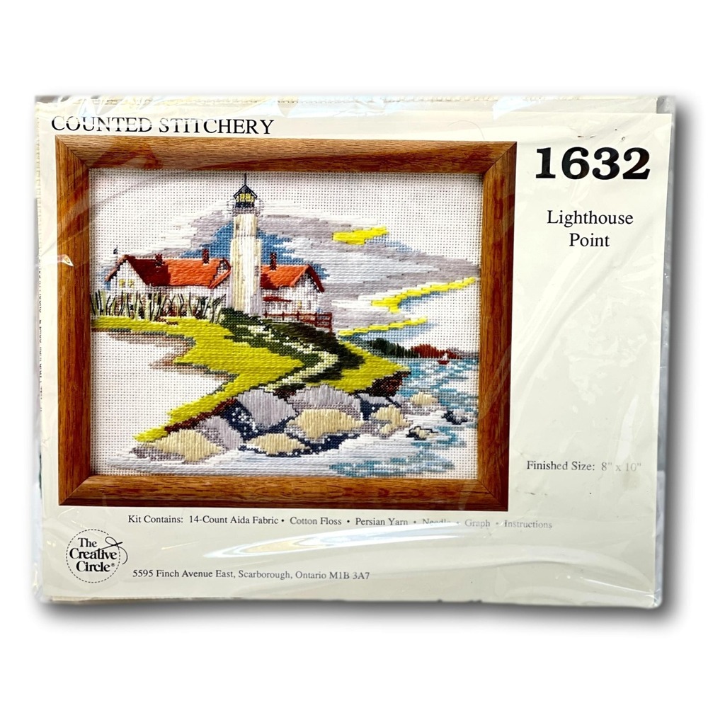 Creative Circle‎ Sea Lighthouse Needlepoint Kit Nautical Sea Coast 8 x 10 Sealed